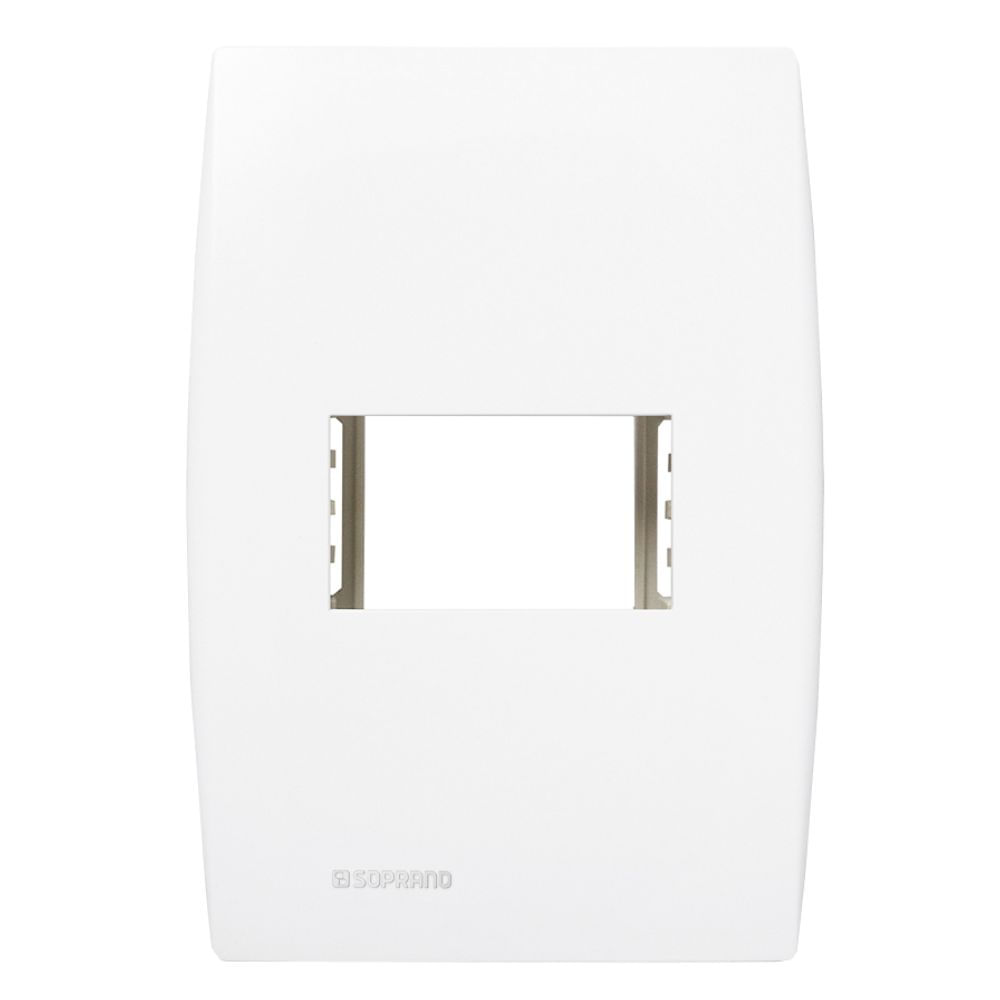 Encontraproduto.com.br - Conjunto 1 Placa 1 Módulo Horizontal Com Suporte 4X2 Branco Ilus - Soprano