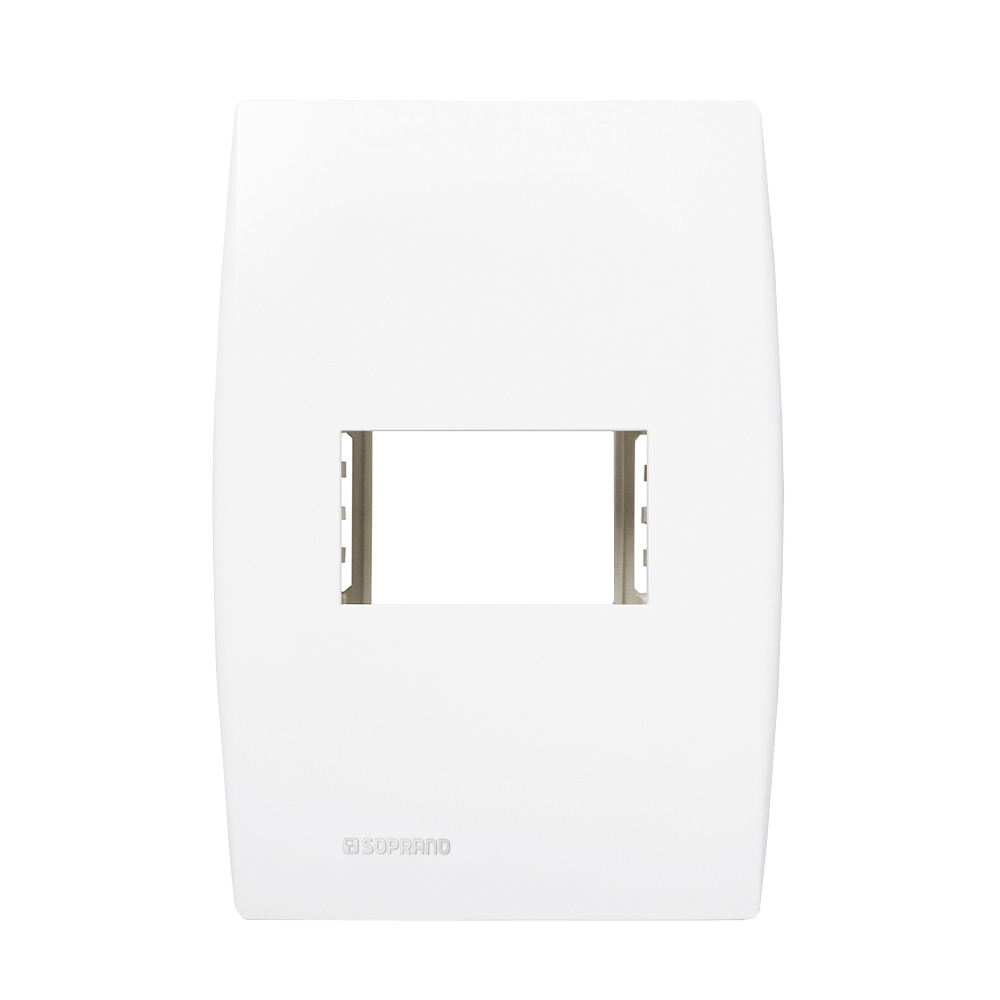 Encontraproduto.com.br - Conjunto 1 Placa 1 Módulo Horizontal Com Suporte 4X2 Branco Ilus - Soprano