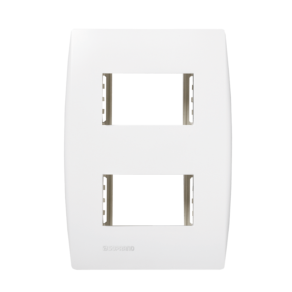 Encontraproduto.com.br - Conjunto Placa 2 Módulos Separados Com Suporte 4X2 Branco Ilus - Soprano