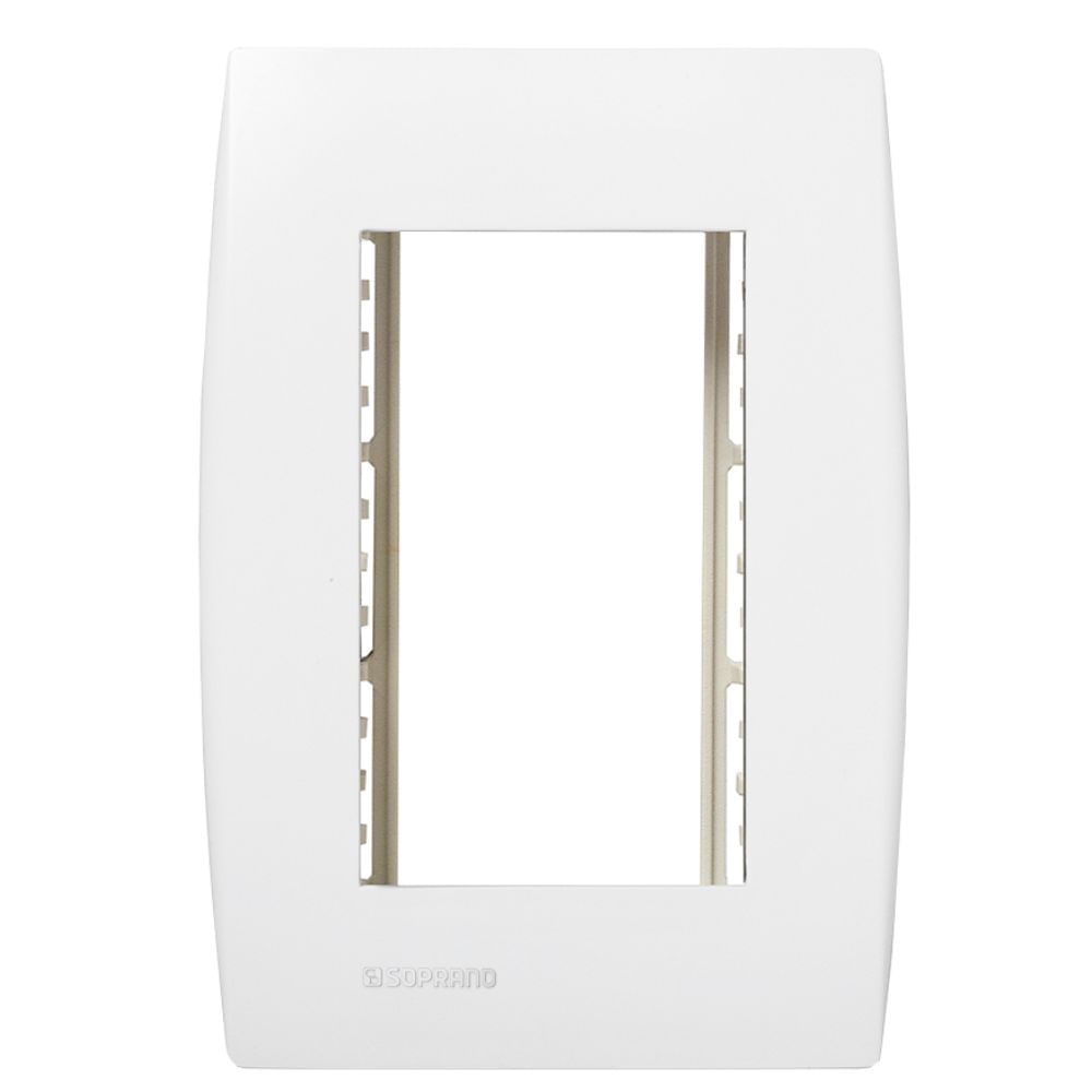 Encontraproduto.com.br - Conjunto Placa 3 Módulos Com Suporte 4X2 Branco Ilus - Soprano