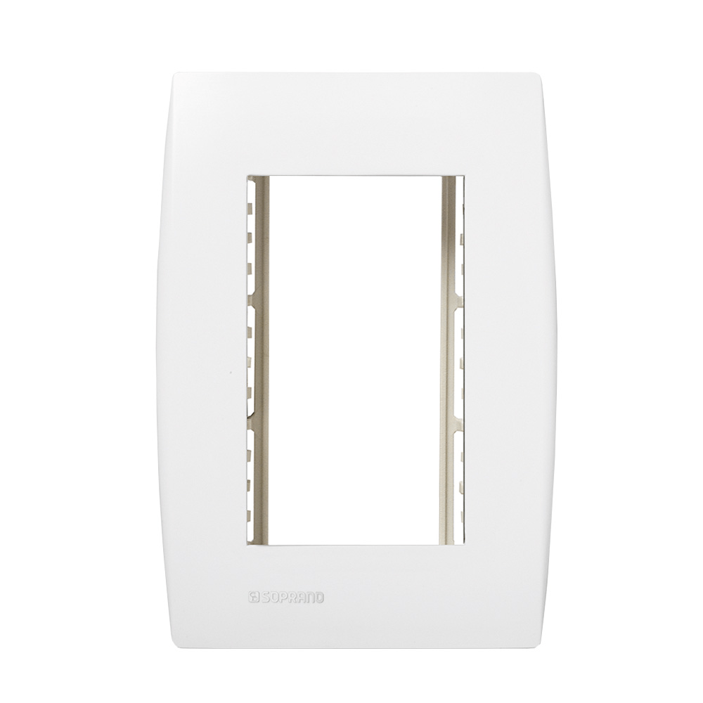 Encontraproduto.com.br - Conjunto Placa 3 Módulos Com Suporte 4X2 Branco Ilus - Soprano
