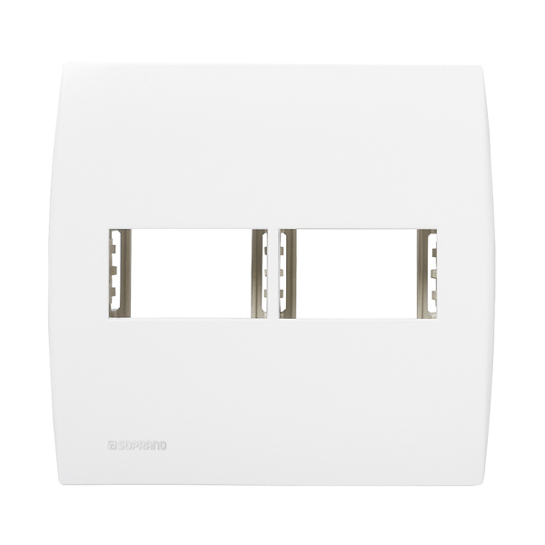 Conjunto Placa 1 Módulo + 1 Módulo Com Suporte 4X4 Branco Ilus - Soprano