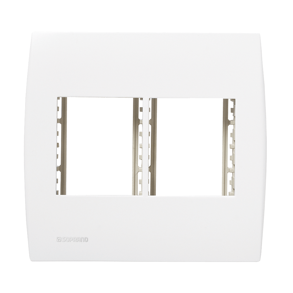 Encontraproduto.com.br - Conjunto Placa 2 Módulos Juntos + 2 Módulos Juntos Com Suporte 4X4 Branco Ilus - Soprano