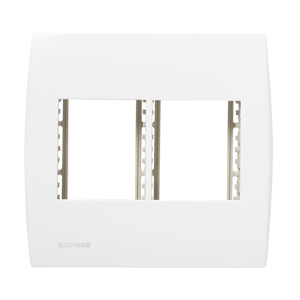 Conjunto Placa 2 Módulos Juntos + 2 Módulos Juntos Com Suporte 4X4 Branco Ilus - Soprano