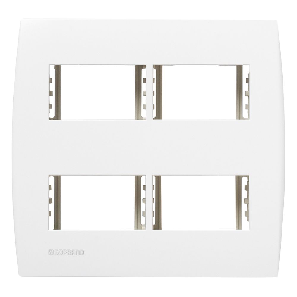 Conjunto Placa 2 Módulos Separados + 2 Módulos Separados Com Suporte 4X4 Branco Ilus - Soprano