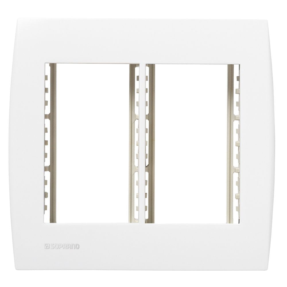 Encontraproduto.com.br - Conjunto Placa 6 Módulos Com Suporte 4X4 Branco Ilus - Soprano