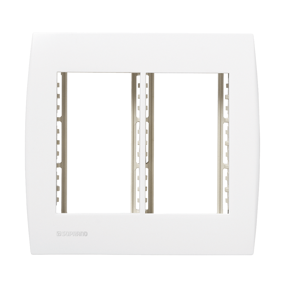 Encontraproduto.com.br - Conjunto Placa 6 Módulos Com Suporte 4X4 Branco Ilus - Soprano