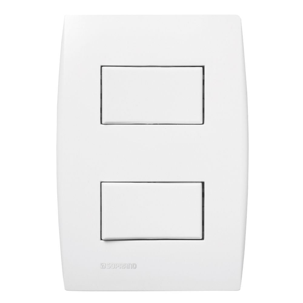 Conjunto 1 Interruptor Paralelo Horizontal 10Ax 250V~ 4X2 Branco Ilus - Soprano