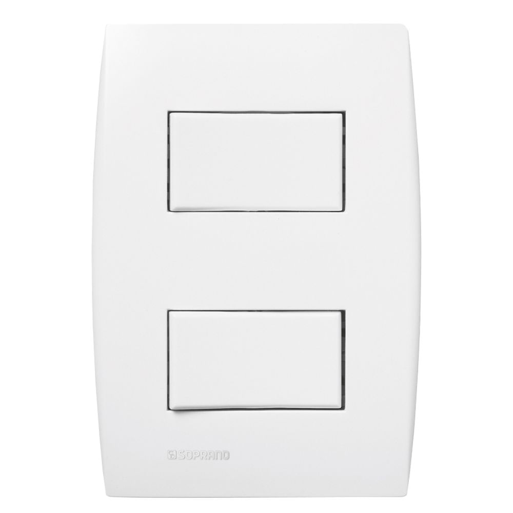 Encontraproduto.com.br - Conjunto 2 Interruptores Simples 10Ax 250V~ 4X2 Branco Ilus - Soprano