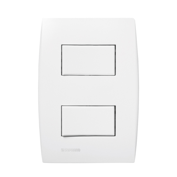 Conjunto 2 Interruptores Simples 10Ax 250V~ 4X2 Branco Ilus - Soprano