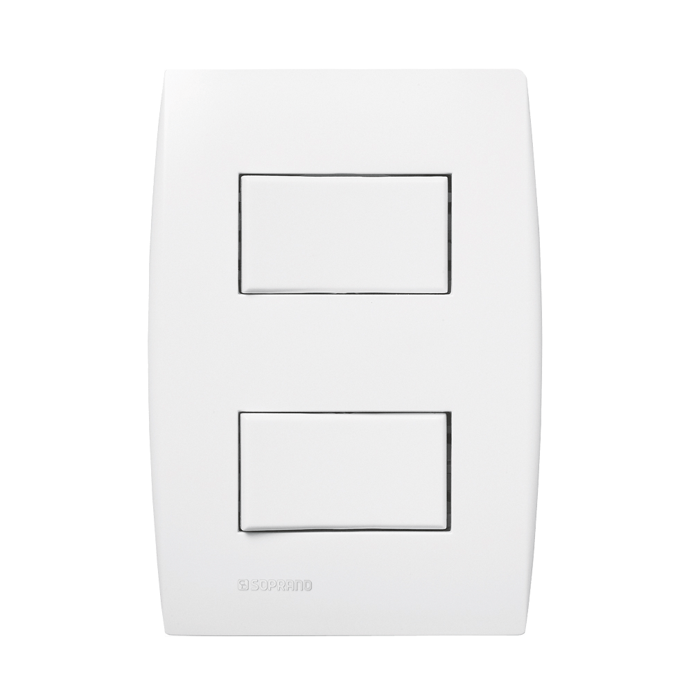Encontraproduto.com.br - Conjunto 2 Interruptores Simples 10Ax 250V~ 4X2 Branco Ilus - Soprano