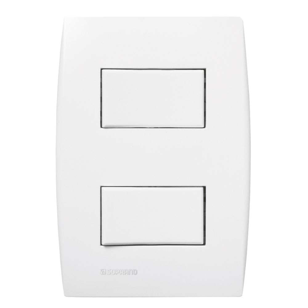 Encontraproduto.com.br - Conjunto 2 Interruptores Paralelos 10Ax 250V~ 4X2 Branco Ilus - Soprano