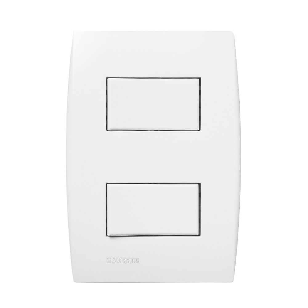 Encontraproduto.com.br - Conjunto 2 Interruptores Paralelos 10Ax 250V~ 4X2 Branco Ilus - Soprano