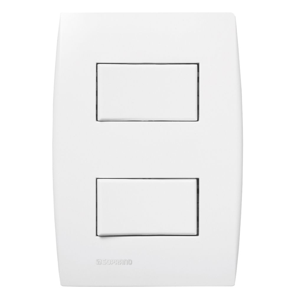 Encontraproduto.com.br - Conjunto 1 Interruptor Simples + 1 Interruptor Paralelo 10Ax 250V~ 4X2 Branco Ilus - Soprano