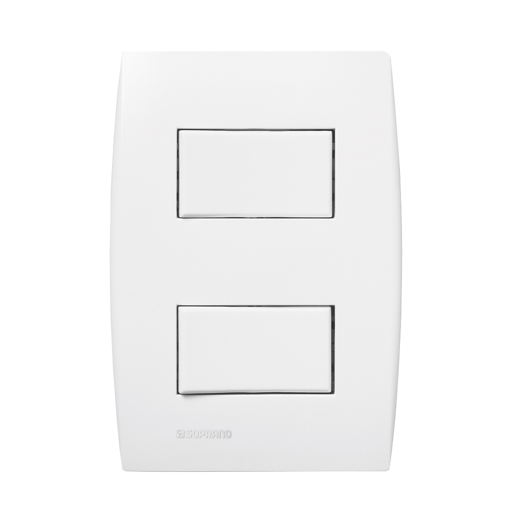 Encontraproduto.com.br - Conjunto 1 Interruptor Simples + 1 Interruptor Paralelo 10Ax 250V~ 4X2 Branco Ilus - Soprano