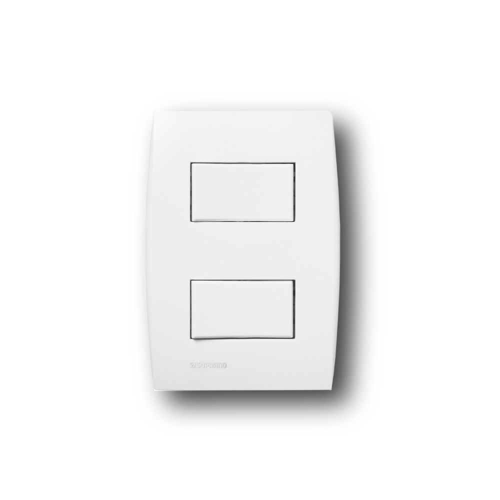 Encontraproduto.com.br - Conjunto 1 Interruptor Simples + 1 Interruptor Paralelo 10Ax 250V~ 4X2 Branco Ilus - Soprano