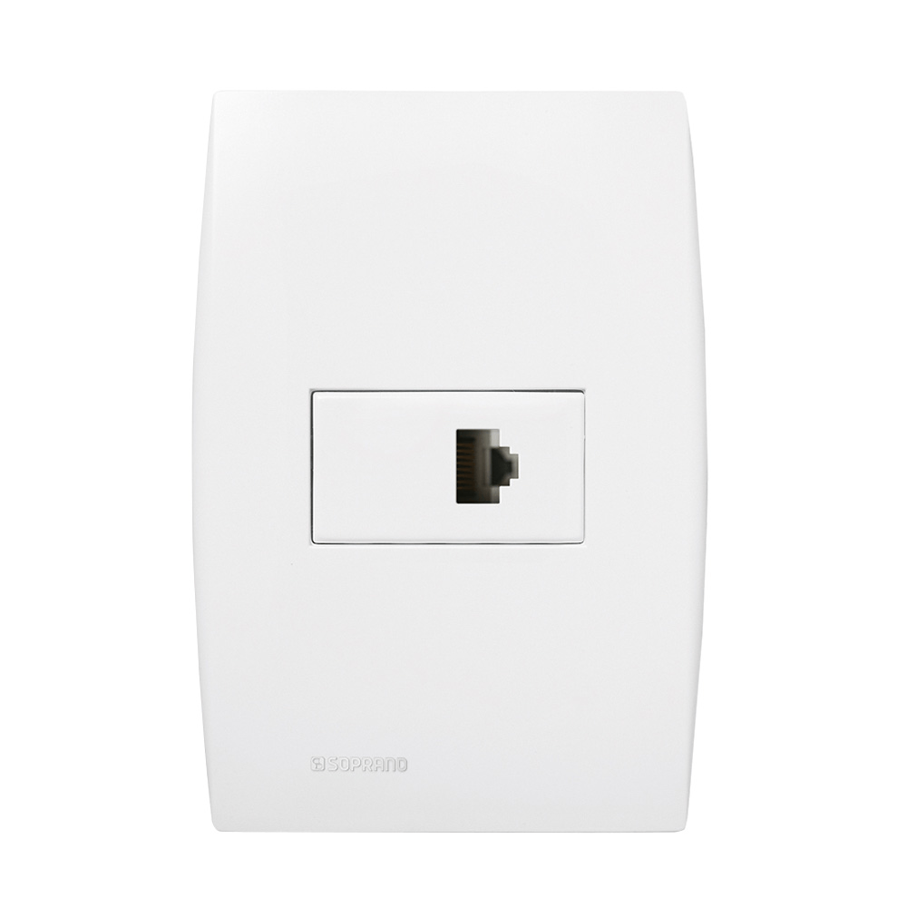 Encontraproduto.com.br - Conjunto 1 Tomada Rj45 Cat5E 4X2 Branco Ilus - Soprano