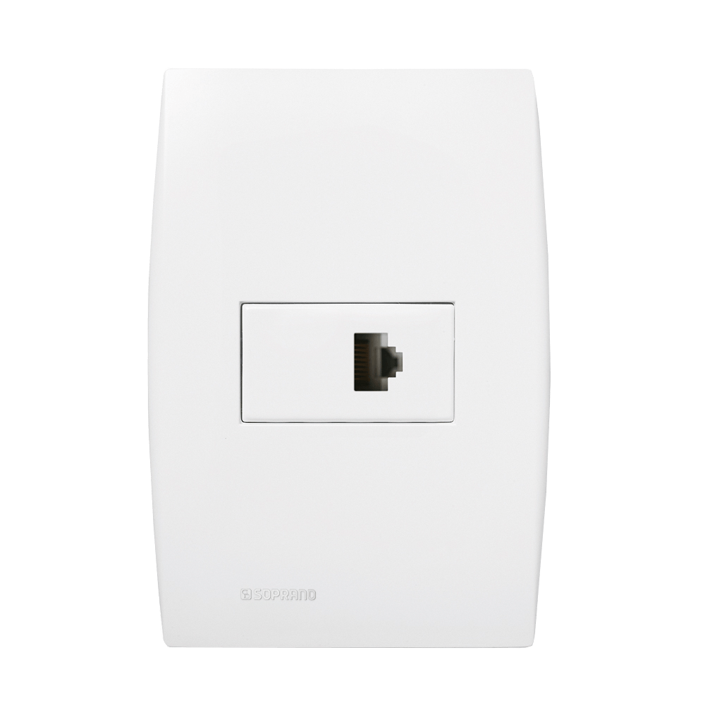 Encontraproduto.com.br - Conjunto 1 Tomada Rj45 Cat5E 4X2 Branco Ilus - Soprano