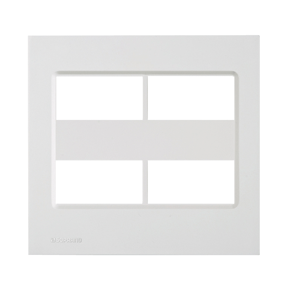 Encontraproduto.com.br - Placa 2 Módulos + 2 Módulos Branco Delta Mondo - Soprano