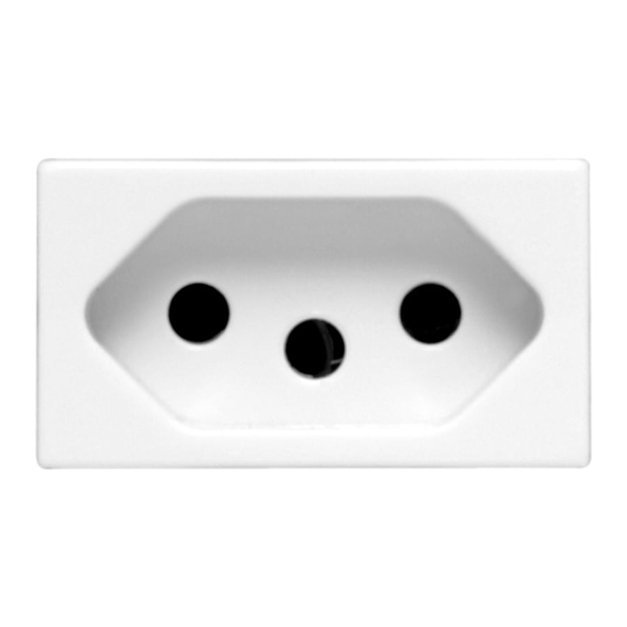 Encontraproduto.com.br - Módulo Tomada 2p+T 10a 250v - Branco - Ilus