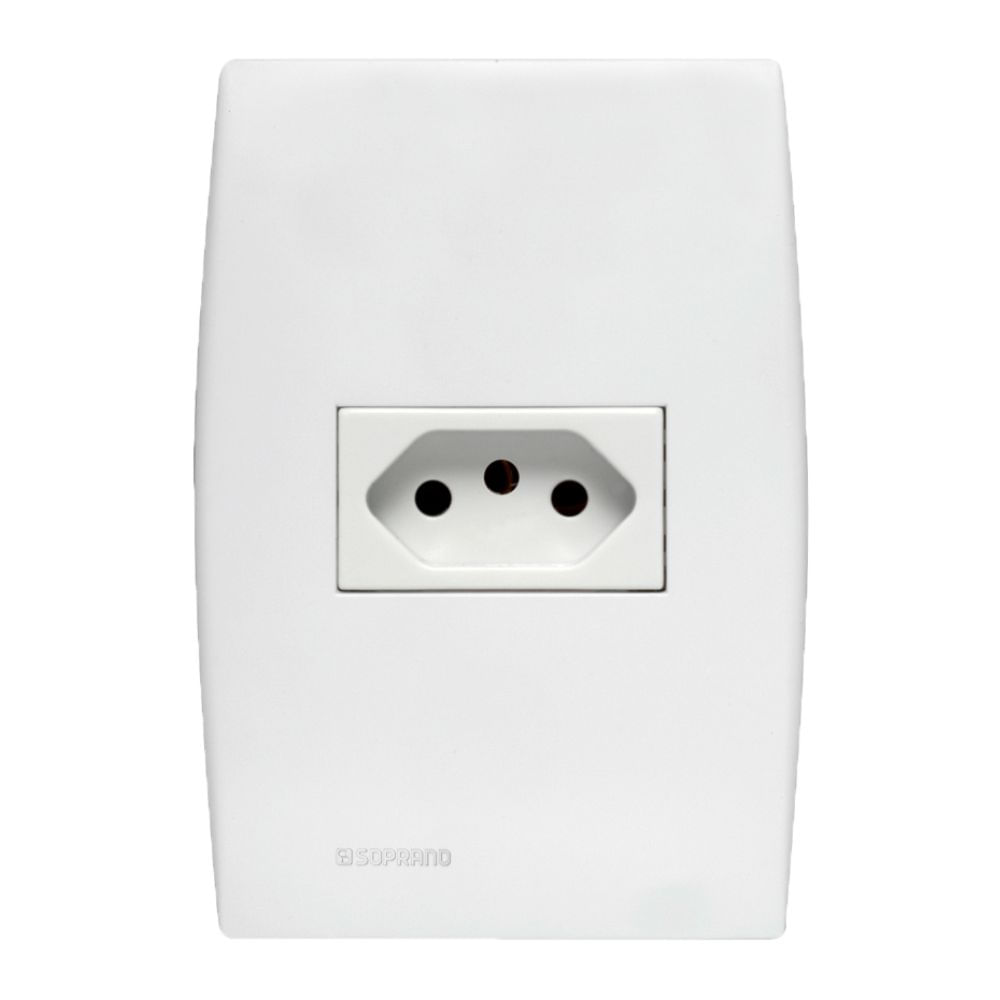 Encontraproduto.com.br - Conjunto 1 Tomada 2P+T 10A Branco Ilus - 5UB99052 - Soprano