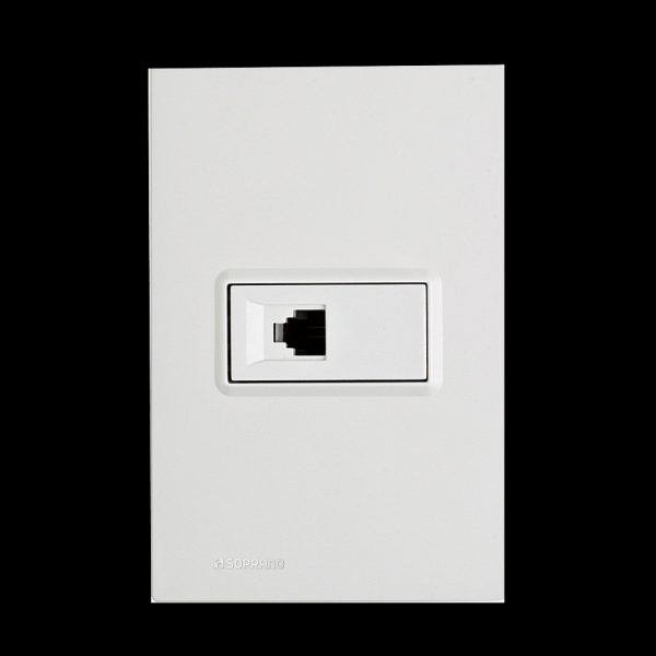 Encontraproduto.com.br - Conjunto 1 Tomada RJ11 Branco Delta Mondo - Soprano