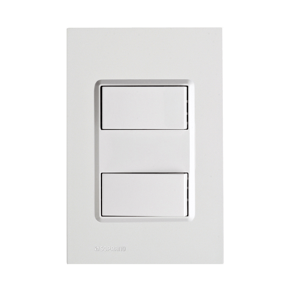 Encontraproduto.com.br - Conjunto 2 Interruptores Simples 16A Branco Delta Mondo - Soprano
