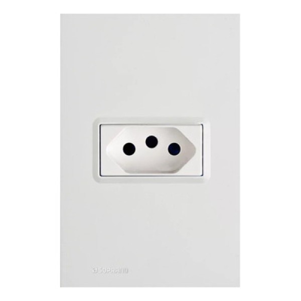 Encontraproduto.com.br - Conjunto 1 Tomada 10A Branco Delta Mondo - Soprano