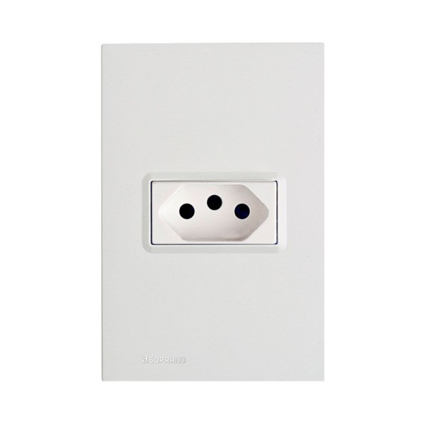Encontraproduto.com.br - Conjunto 1 Tomada 10A Branco Delta Mondo - Soprano
