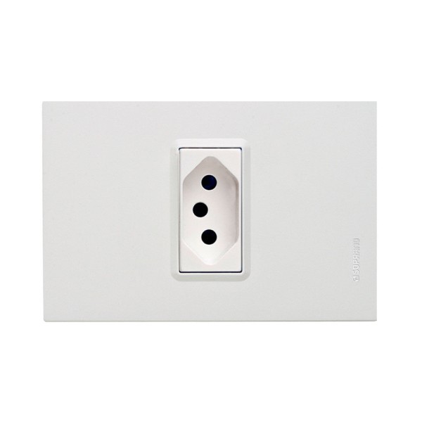 Encontraproduto.com.br - Conjunto 1 Tomada 10A Branco Delta Mondo - Soprano