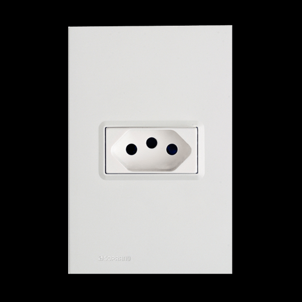 Encontraproduto.com.br - Conjunto 1 Tomada 10A Branco Delta Mondo - Soprano