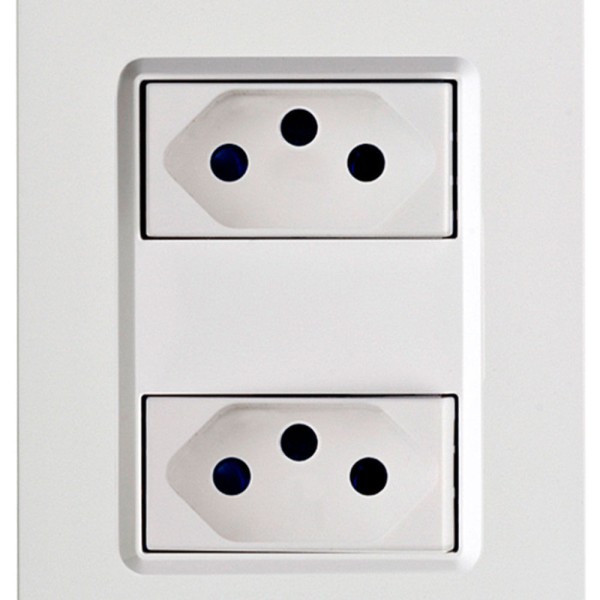 Encontraproduto.com.br - Conjunto 2 Tomadas 10A Branco Delta Mondo - Soprano