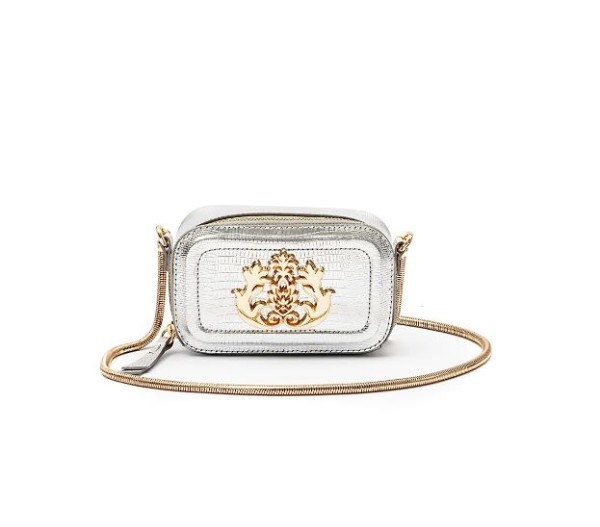 Encontraproduto.com.br - Bolsa Isla Tiracolo Prata com Detalhe Dourado