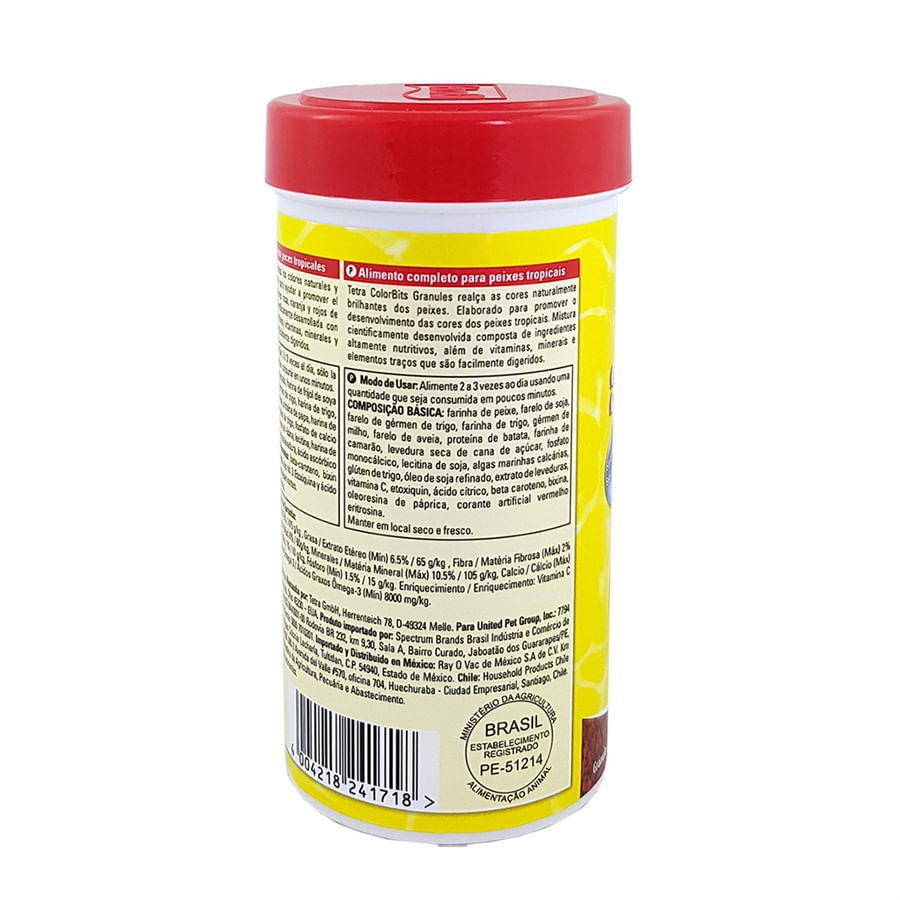 Encontraproduto.com.br - ColorBits 75g Grânulos Tetra Ração Peixes Tropicais