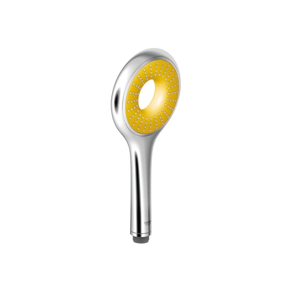 Encontraproduto.com.br - Ducha manual 1 Jato cromado com amarelo Vitalio Loop Grohe