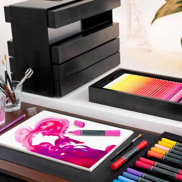 Encontraproduto.com.br - Estojo Art & Graphic Faber Castell Edição Limitada 395 Peças Cor Mogno Liso