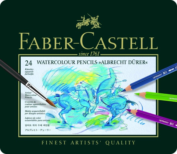 Encontraproduto.com.br - Lápis Aquarela Albrecht Dürer Estojo com 24 Cores Ref.117524 Faber-Castell