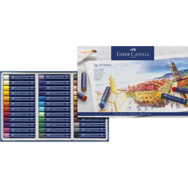 Encontraproduto.com.br - Giz Pastel Oleoso Creative Studio Estojo com 36 Cores Faber-Castell