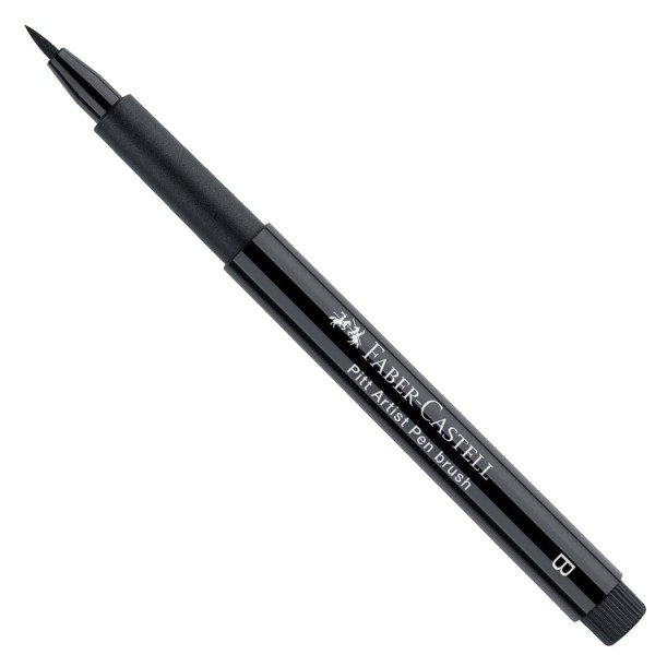 Caneta Pincel Pitt Preta 199 (B) Faber-Castell