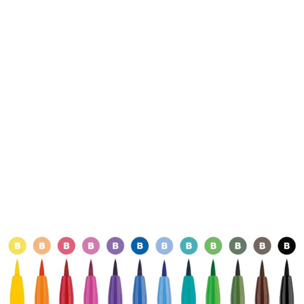 Encontraproduto.com.br - Caneta Pincel Pitt Estojo com 12 Tons Básico Ref.267421 Faber-Castell