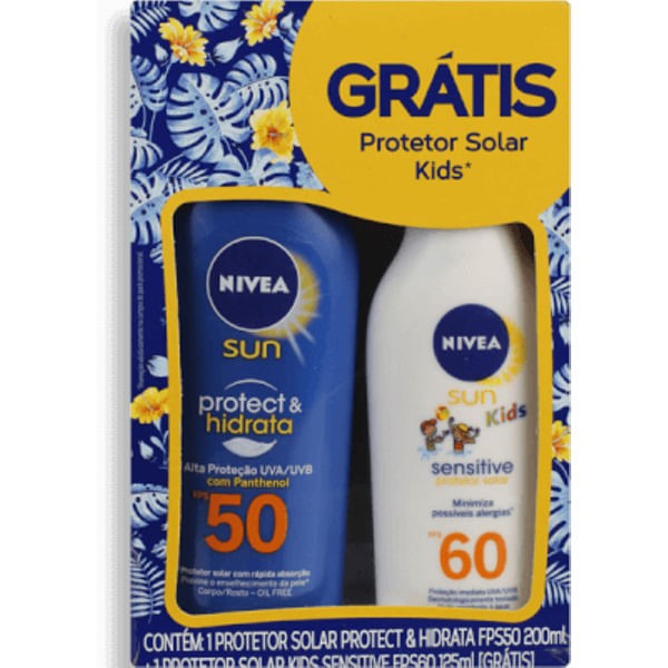 Kit Protetor Sol Nivea Prot/Hidratante Fps50 200M + Grt Kids Fps60 125Ml - Nivea Sun