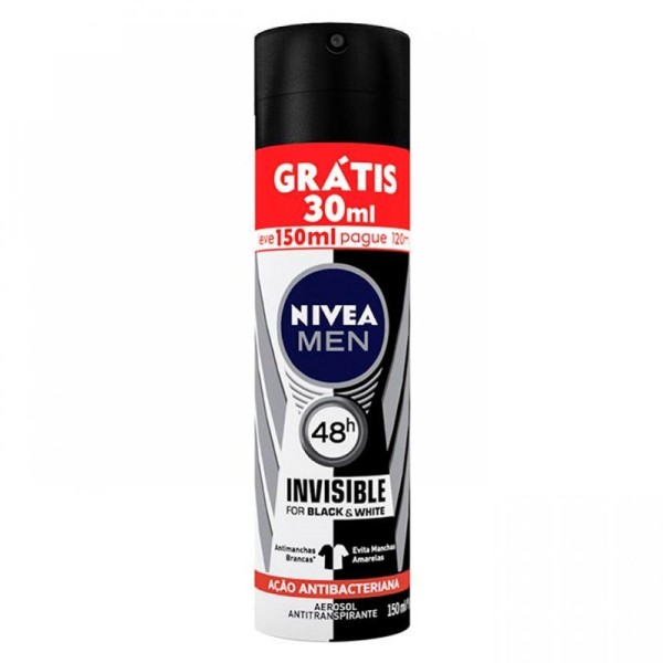Encontraproduto.com.br - Desodorante Nivea Men Invisible For Black & White Aerossol 150ml