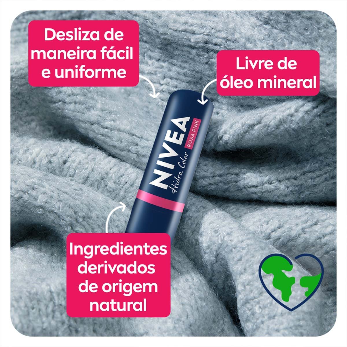 Encontraproduto.com.br - Protetor Labial Nivea Hidra Color Pink 2 em 1 4,8g