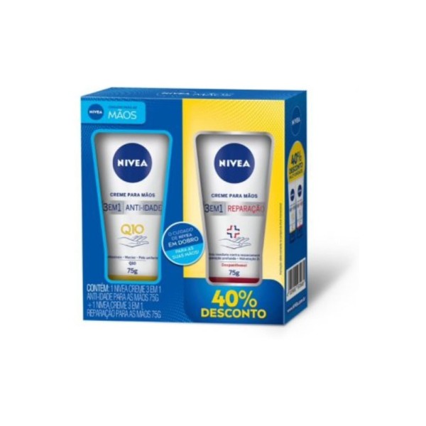 Encontraproduto.com.br - Kit Hidratante Para Mãos Nivea Q10 75g