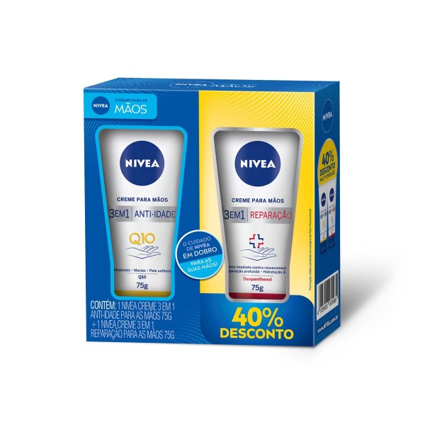 Encontraproduto.com.br - Kit Hidratante Para Mãos Nivea Q10 75g