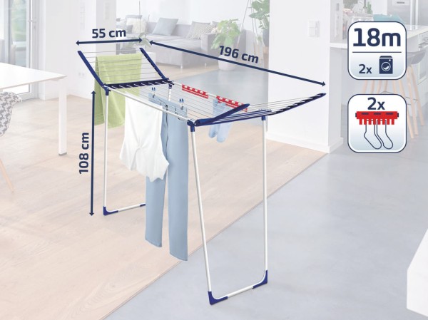 Encontraproduto.com.br - Varal de Chão Pegasus Maxx Leifheit