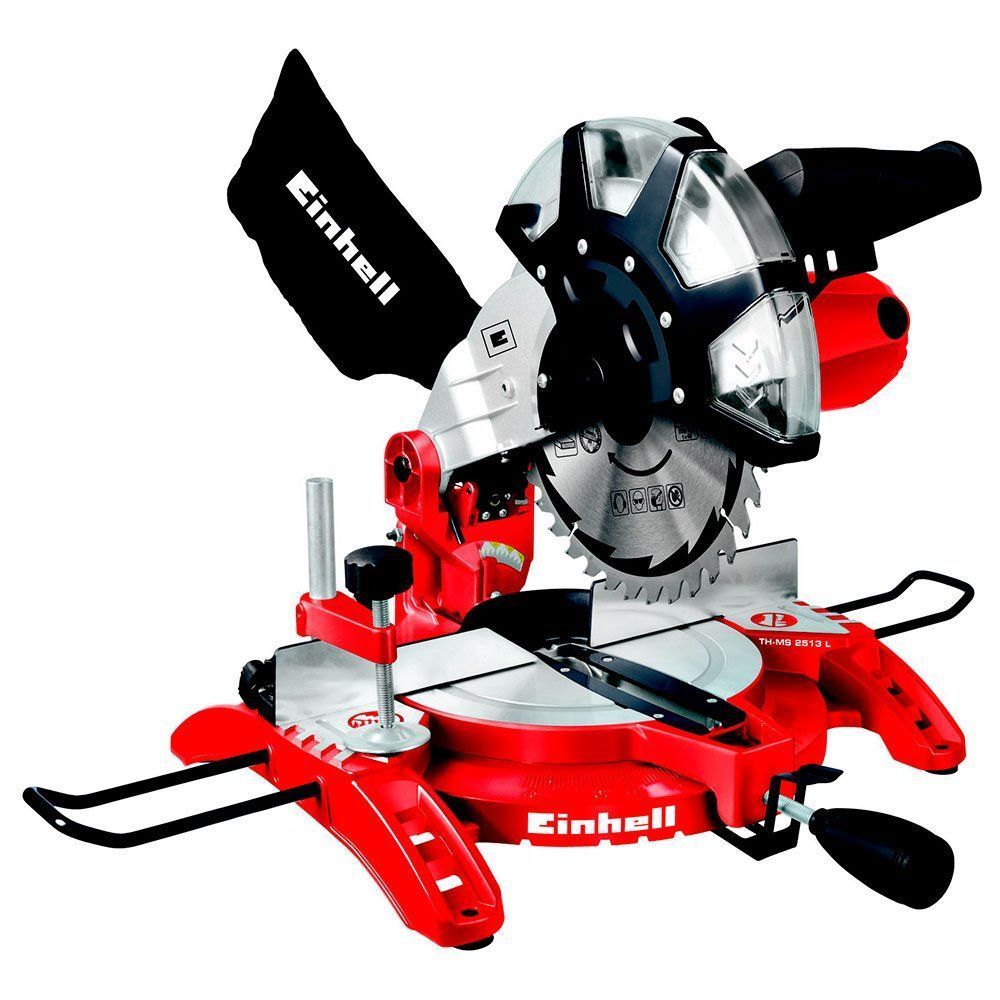 Encontraproduto.com.br - Serra Esquadria de Bancada Elétrica Einhell TC-MS-2513-L 250mm 1600W 220V Acompanha 1 Disco de Corte e Acessórios
