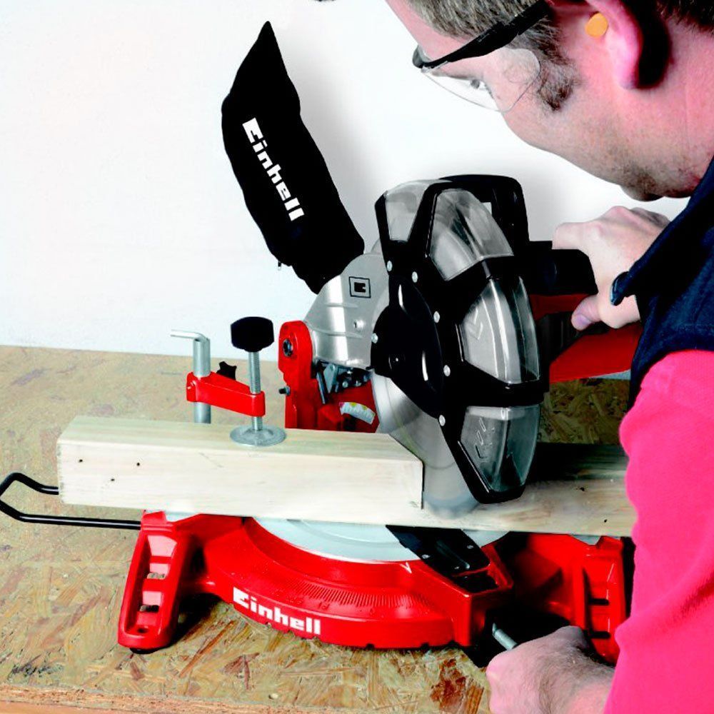 Encontraproduto.com.br - Serra Esquadria de Bancada Elétrica Einhell TC-MS-2513-L 250mm 1600W 220V Acompanha 1 Disco de Corte e Acessórios