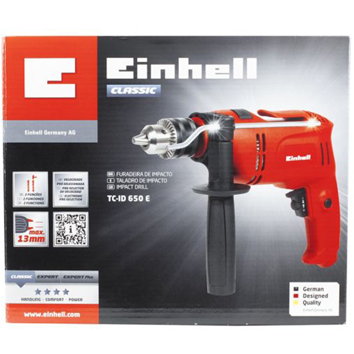 Encontraproduto.com.br - Furadeira de Impacto Einhell TC-ID 650, 127V - Vermelho
