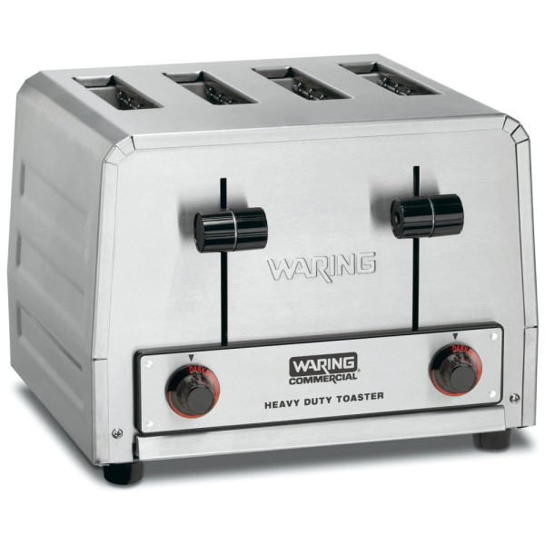 Torradeira em Aço Inoxidável de 4 Fatias com Plugue de 6 a 20 Fases, 208V 2700W, Waring WCT805B, Prata
